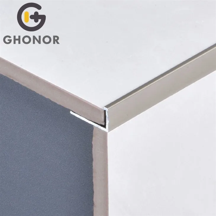 silver aluminum tile edge trim